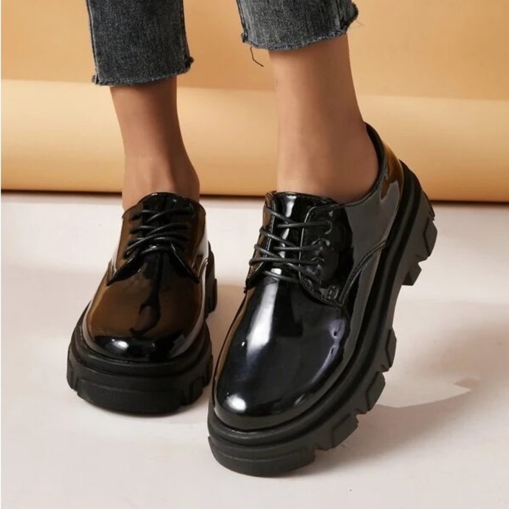 Chunky black platform shoes